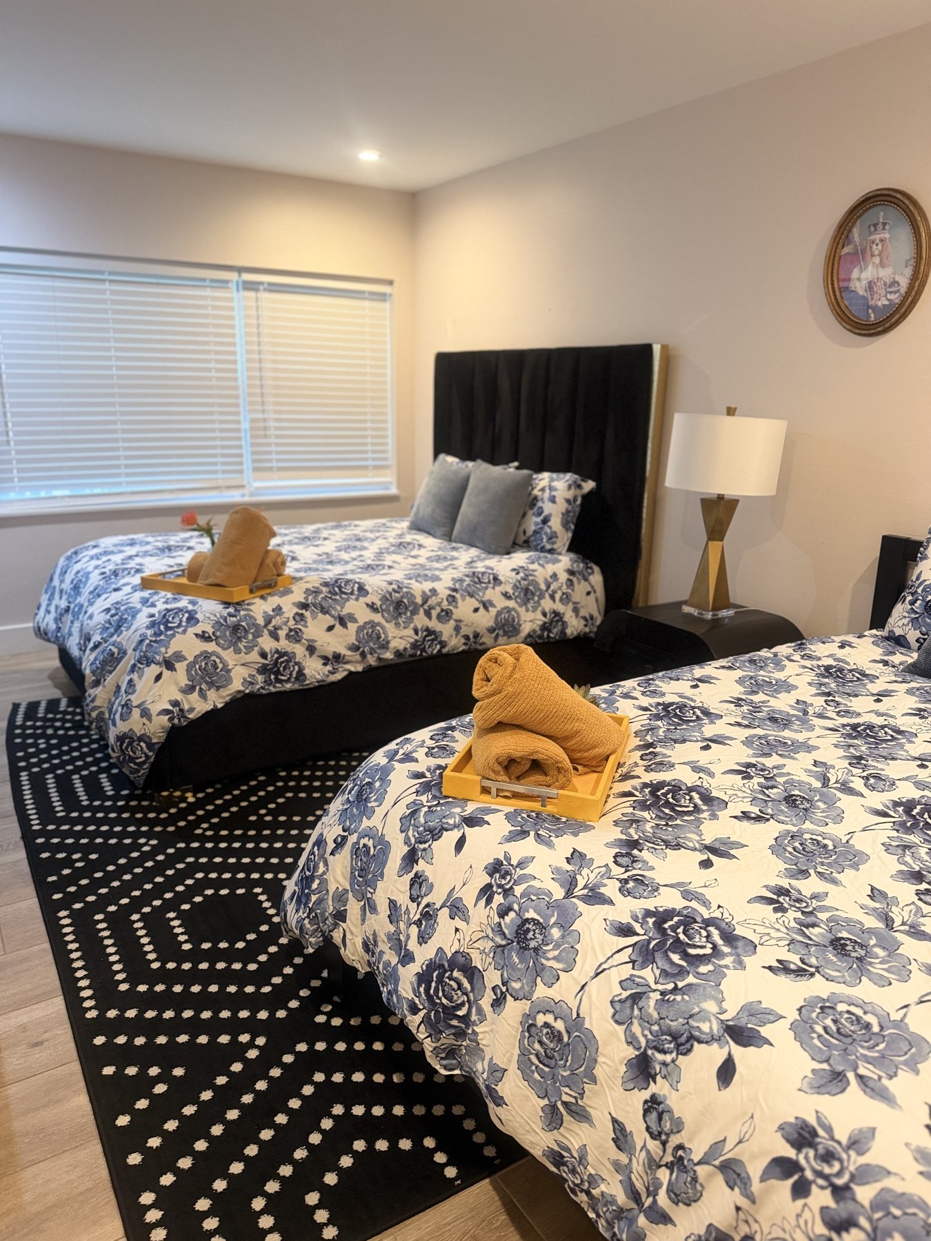 Freshly cleaned bedroom in a Palm Beach home with crisp linens